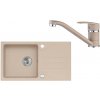 Alveus SET A114 Beige 55 SETA114 - Drez Granitový Galapagos 30 - 770x430mm, vanička 380x370x150mm + bateria Nina