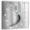 Sklenené Hodiny Veľké Nástenné S Grafikou Tiché Sivá abstrakcia kovu 30x30