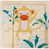 Ostaria Detské drevené puzzle 9 dielikov 4 vzory Vzor: Opice