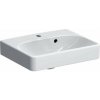 Geberit Smyle Square Umývadlo, 45x36 cm, s prepadom, otvor na batériu, biela 500.222.01.1