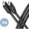 AXAGON BUCM3-CM10AB, SPEED kábel USB-C USB-C, 1 m, USB 3.2 Gen 1, PD 60W 3A, ALU, opletenie, čierny BUCM3-CM10AB