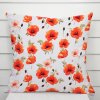 Biante Dekoračná obliečka na vankúš TF-133 Červenooranžové vlčie maky na bielom 50 x 50 cm