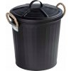 Wenko Odpadkový koš Koupelnový koš s víkem GARA, černý, 6 l, WENKO