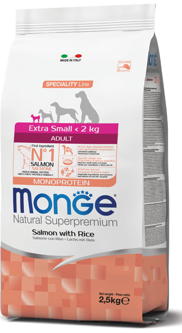 Monge Dog extra Mini Adult losos ryža 2,5 kg