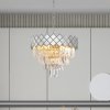 Eko-Light Závesná lampa Carisma kovová chrómová s farebnými sklenenými kryštálmi, Ø - ML8889