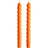 Butlers TWISTED Sada lesklých sviečok 2 ks 25,5 cm - oranžová