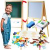 Drevená magnetická kriedová tabuľa + magnetické puzzle Sada