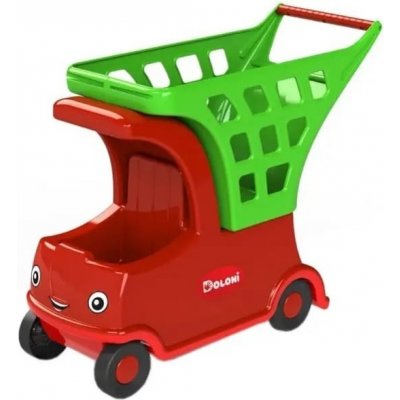 DOLONI Detské auto s košíkom zeleno-červené