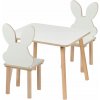 Stolík a dve stoličky Králik pre deti 50 x 60 x 47 cm nábytok MDF + drevo