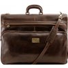 Kožený cestovný obal na oblek, TL3056 tmavá hnedá | TUSCANY LEATHER