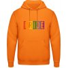 AWDis Hoodie Mikina - Dúhový nápis - PRIDE - Orange Crush - 3XL - Pánske