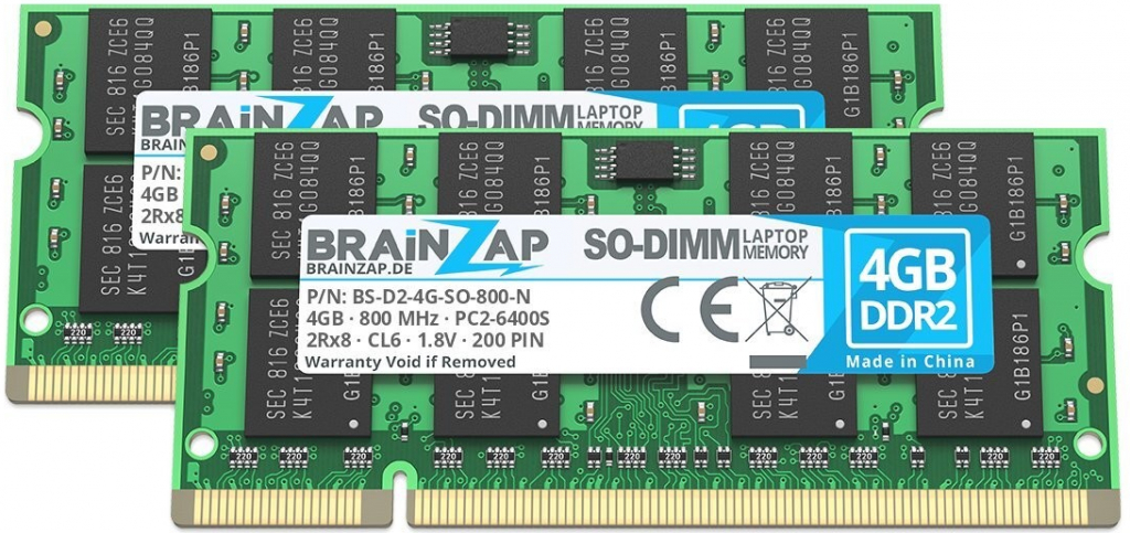 Brainzap DDR2 8GB 800MHz CL6 (2x4GB) PC2-6400S