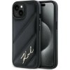 Karl Lagerfeld Diagonal Quilted Script na iPhone 13 (čierny)