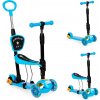 Trojkolesová kolobežka so svietiacimi kolieskami LED, 3 v 1 Balance - modrá