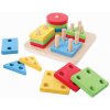 Bigjigs Toys Bigjigs Baby Nasadzovanie farebných tvarov na tyče
