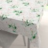 Biante Bavlnený obdĺžnikový obrus Sandra SA-706 Zeleno-hnedé vetvičky s lístkami na bielom 50x100 cm