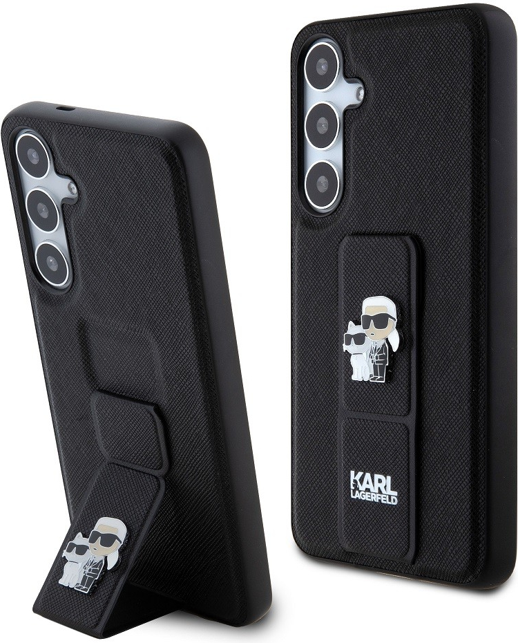 Karl Lagerfeld Saffiano Grip Stand Metal Logo Samsung Galaxy S24+ čierne