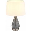 GLOBO 24147W KISA stolná lampa V540mm 1xE27 matný nikel, imitácia mramoru, biela
