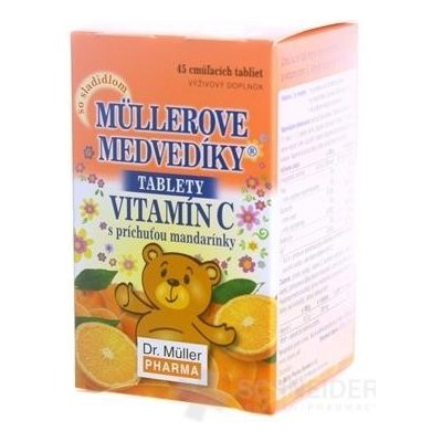 MÜLLEROVE medvedíky - vitamín C tbl s príchuťou mandarínky 1x45 ks
