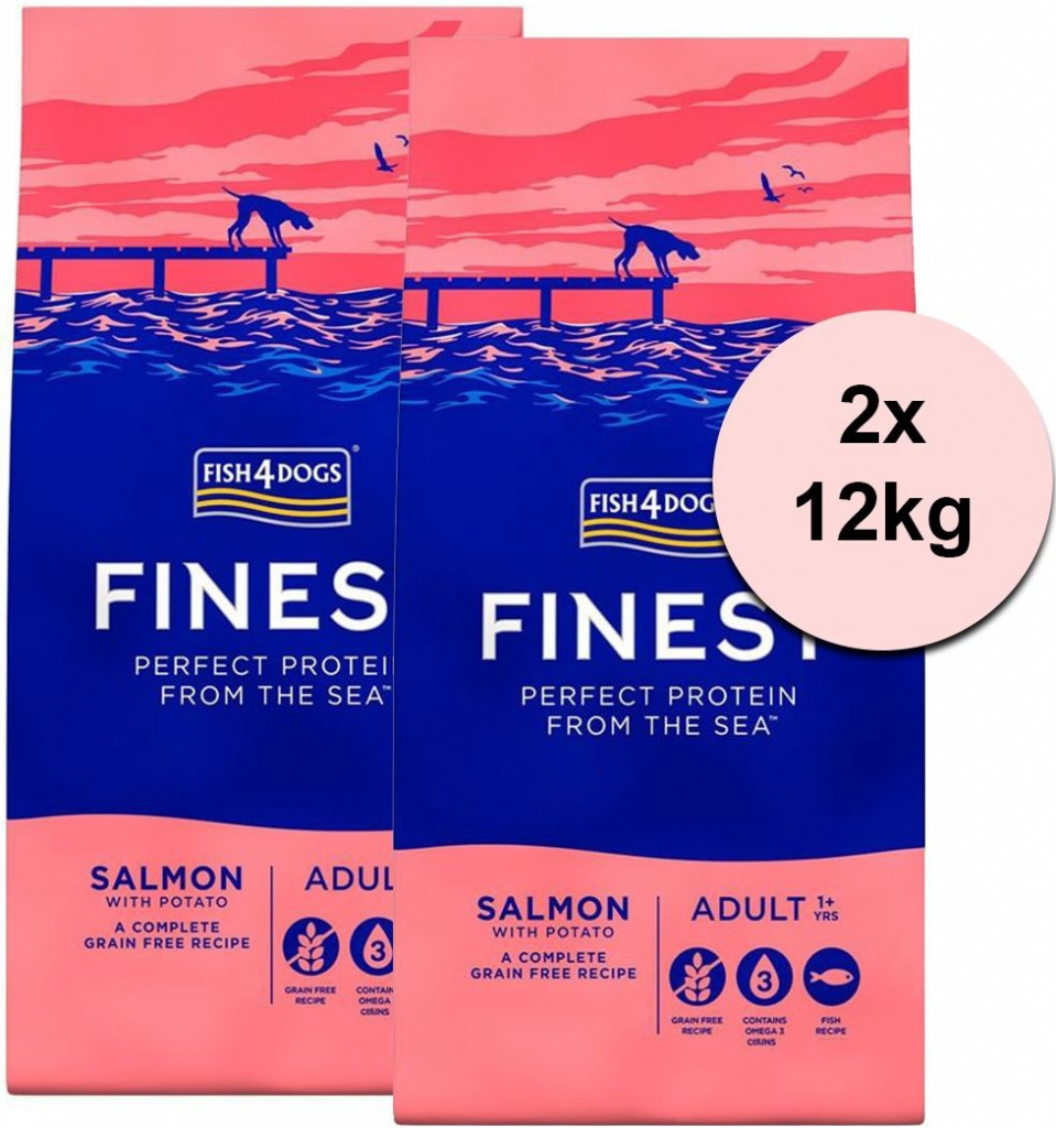 FISH4DOGS FINEST Salmon Adult Large 2 x 12 kg