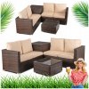 Súprava záhradného nábytku z umelého ratanu na terasu, záhradu, hnedá béžová NEGRO