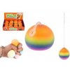 Teddies Loptička antistresová mačkací sliz 6cm dúhový