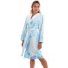 Dámsky župan s kapucňou ANJU 3051 0002 Svetlo modrý more - Vestis sv.modrá-vzor S