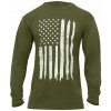 Tričko BIELA vlajka USA dlhý rukáv ZELENÉ veľ. M