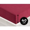 Froté napínacie prestieradlo na extra vysoký matrac FR-010 Vínové 200 x 220 - výška 40 cm