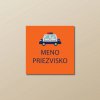 Nažehľovacie menovky na oblečenie (Kopírovat) - 1ks, Štvorec 2,3 × 2,3 cm, Policajné auto, Oranžová