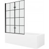MEXEN/S - Vega obdĺžniková vaňa 150 x 70 cm s panelom + vaňová zástena 120, čierna vzor 550115070X9212027077