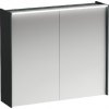 Laufen Lani - Zrkadlová skrinka s LED osvetlením, 71x82x21 cm, 2 dvierka, sivá H4037621122661