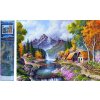 Norimpex Diamantové maľovanie Chaty pri horskej rieke 30 x 40 cm