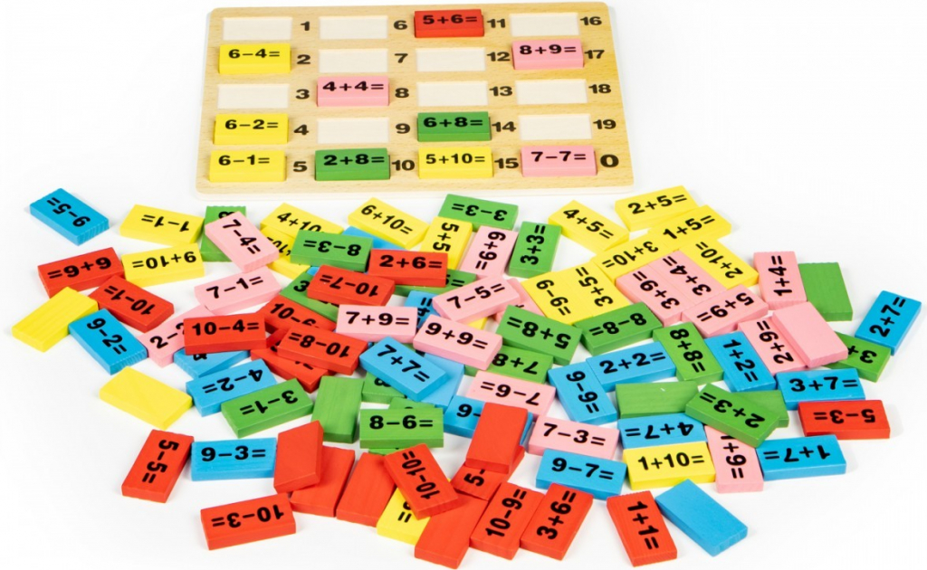 Eco Toys Dřevěná stavebnice s tabulí Matematika