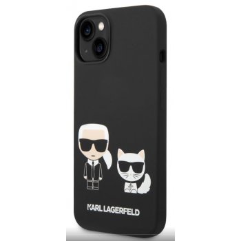 Púzdro Karl Lagerfeld and Choupette Liquid Silicone iPhone 14 Plus čierne