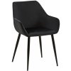 Design-Shop Jedálenská stolička Vessa - zamat - čierna