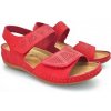 Dámske kožené elegantné sandále červené s anatomickou stielkou (36)