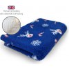 DRYBED Premium Vet Bed XMAS Vianočný sob modrý 100 x 75 cm
