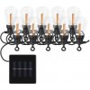 LED svetelná reťaz so solárnym panelom – 10x párty žiarovky, 5 m, vonk. aj vnút., vintage 8592920135242