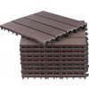 Sada terasových dosiek s WPC efektom dreva, palubovka, PP, 31x31x2, plast, farba hnedá a sivá, bal.