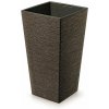 PROSPERPLAST Kvetináč FURU SQUARE ECO WOOD 35cm kávový