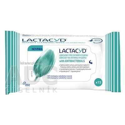 LACTACYD with ANTIBACTERIALS obrúsky na intímnu hygienu 1x15 ks