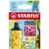 Zvýrazňovač STABILO BOSS MINI Animal Vibes (sada 3 ks)