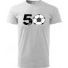 Futbal okrúhle narodeniny 50 - Klasické pánske tričko vyššej gramáže - XL ( Svetlosivý melír )