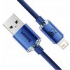 Baseus CAJY000003 crystal shine série USB typu A na Lightning 2,4A, 1,2m, modrý