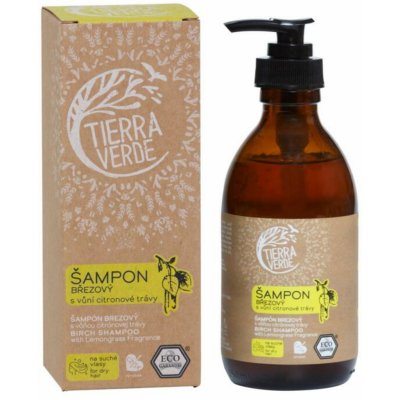 Tierra Verde Šampón brezový s vôňou citrónovej trávy 230 ml (sklenená fľaštička)