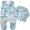 Baby Nellys 2-dielna sada bavlnené dupačky s košieľkou Krokodýl Eda mint