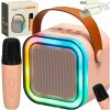 KIK KX3379 Karaoke Bluetooth reproduktor 6 W bezdrôtový mikrofón ružový