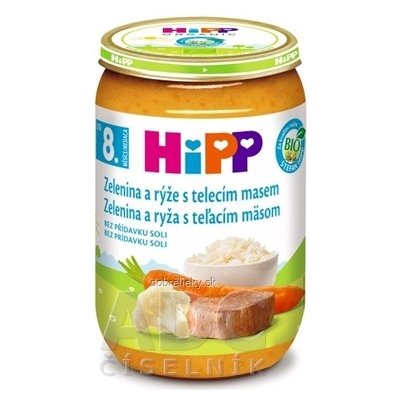 HiPP Príkrm Zelenina, teľacie mäso a ryža Junior menu (od ukonč. 9. mesiaca) 1x220 g