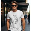 Bullshirt.sk Pánske tričko - Funny Cat Biela M